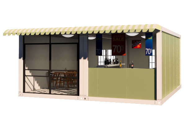 Mẫu container café lắp ghép 1 tầng thiết kế hiện đại